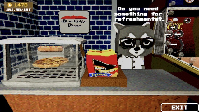 The raccoon at the snack counter